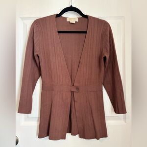 Michael Kors Brown Open Front Cardigan
